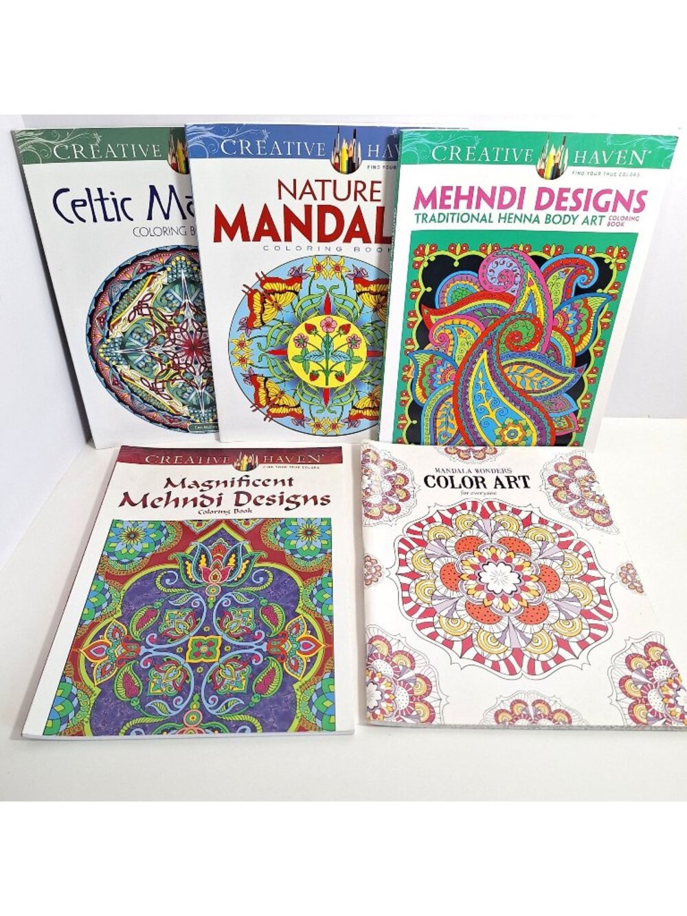 Mandalas Nature Mehndi Designs Creative Haven Coloring 4 Book Lot